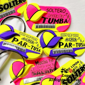 VINCHA CUMBIA FLUO NEON PLASTICA x 6